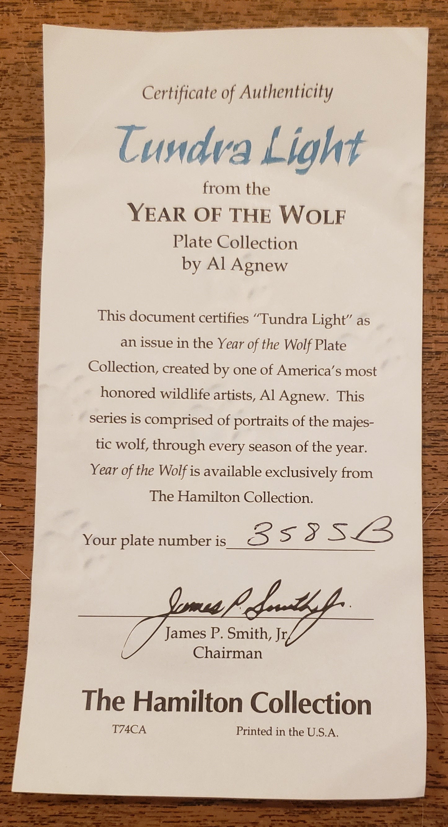 “Tundra Light” from the Year of the Wolf Plate Collection