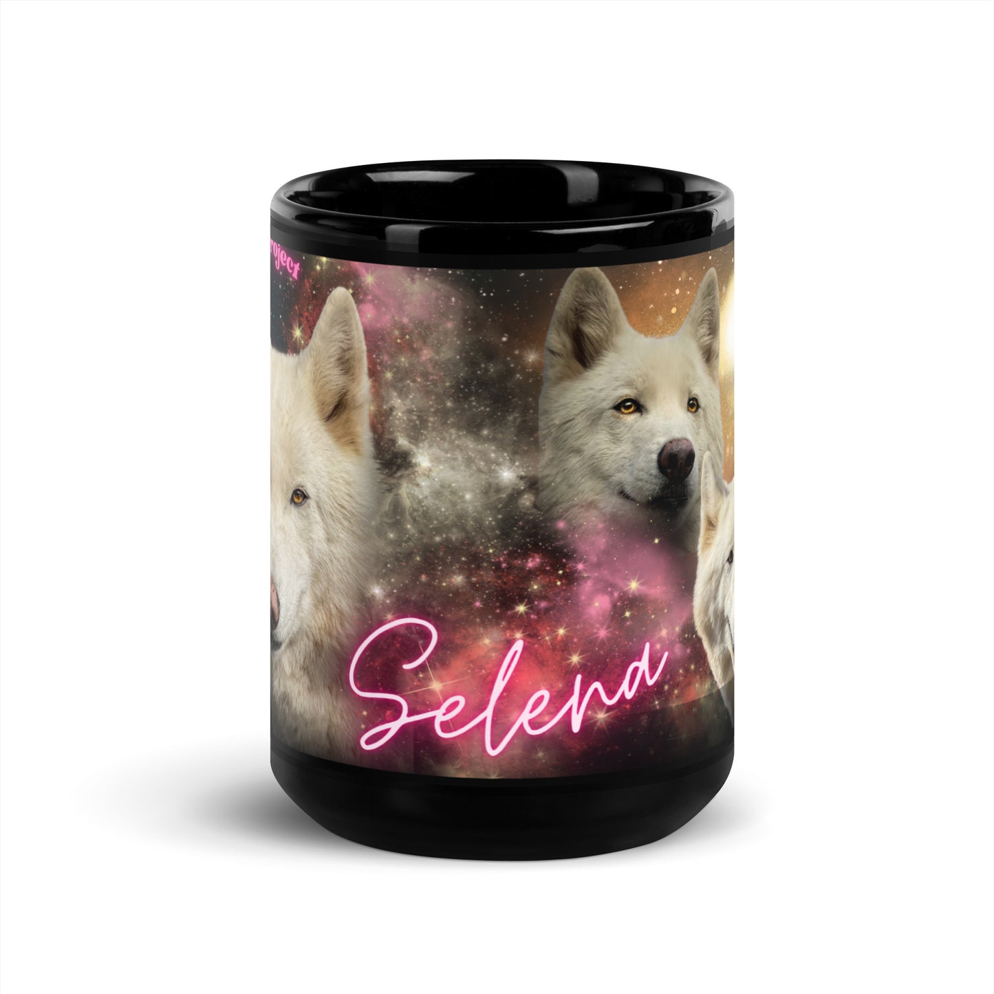 Selena Black Glossy Mug